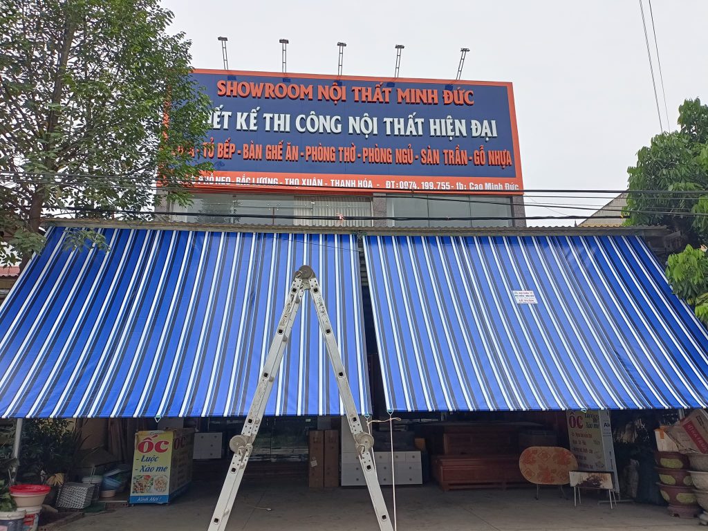 Bạt tự cuốn mái hiên che nắng mưa hiên hiên nhà Bạt tự cuốn mái hiên che nắng mưa hiên cửa hàng