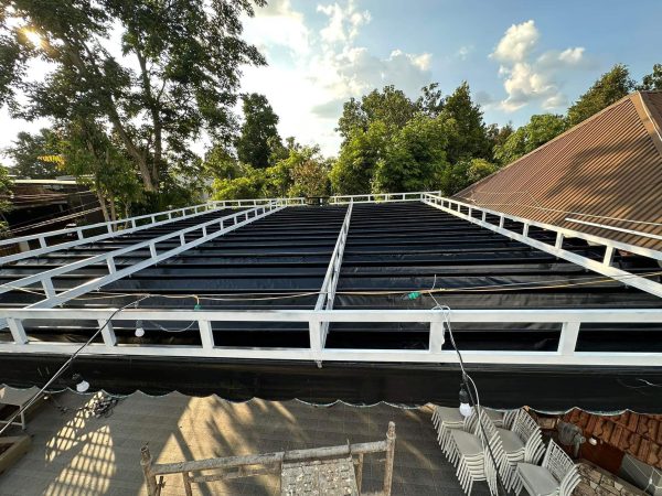 Bạt mái xếp lượn sóng sân thượng