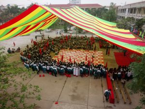 Dù che nắng sự kiện sân trường học ở Bắc Ninh