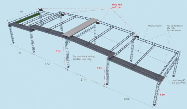 Cấu tạo của bạt kéo ngoài trời che nắng mưa