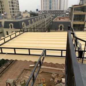 Bạt mái xếp lượn sóng sân thượng