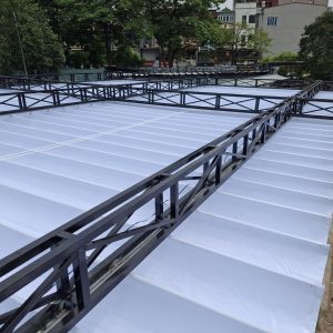 Bạt mái xếp lượn sóng sân thượng