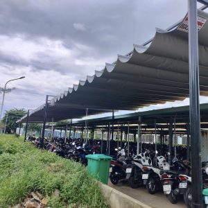 Bạt kéo lượn sóng che nhà xe, bãi đậu xe