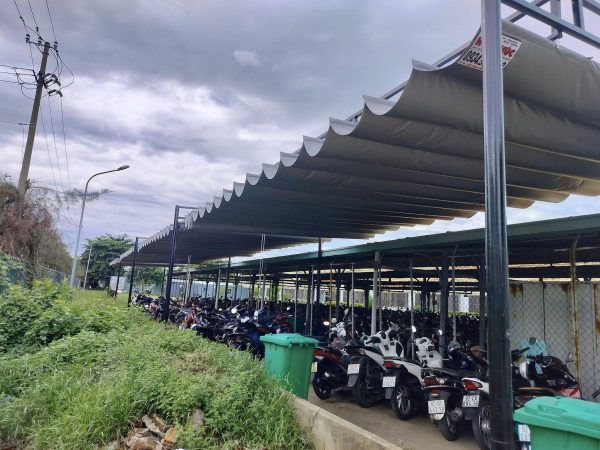 Bạt kéo lượn sóng che nhà xe, bãi đậu xe
