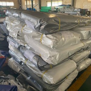 Xưởng may ép Bạt nhựa trắng xám nhũ bạc giá rẻ