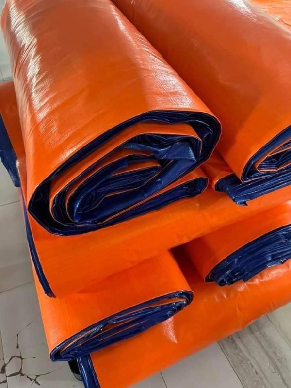 Bạt PE xanh cam che nắng mưa