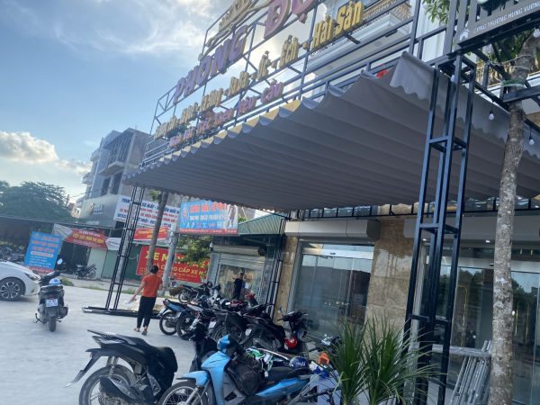 Mái che bạt kéo bạt xếp nhà để xe