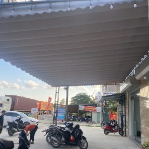 Mái che bạt kéo bạt xếp nhà để xe