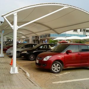 Mái che bạt căng PVDF che nhà xe