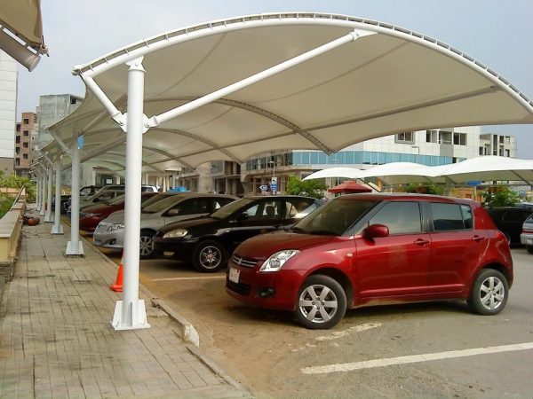 Mái che bạt căng PVDF che nhà xe