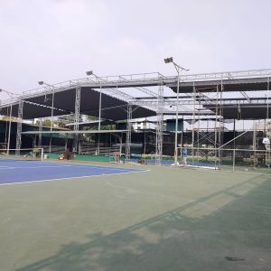Bạt mái xếp di động che sân Pickleball ngoài trời
