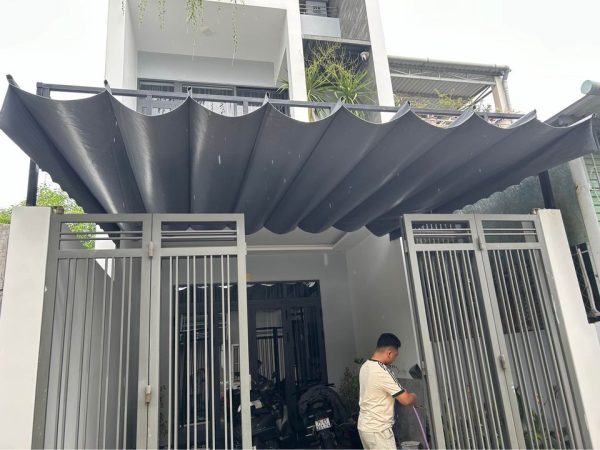 Bạt mái hiên xếp che hiên nhà
