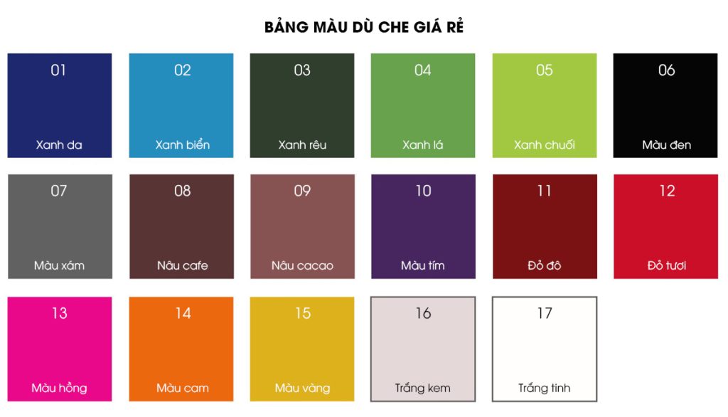 Mã màu vải dù Polyester 600D chống thấm nước