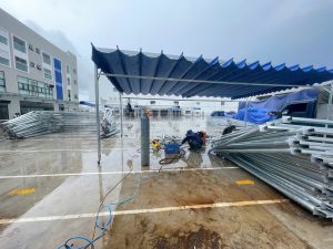 Thay bạt mái hiên mái xếp Hà Nội