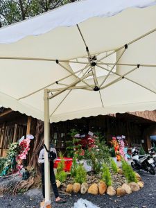 Thay bạt dù lệch tâm, may thay áp bạt dù lệch tâm che nắng mưa