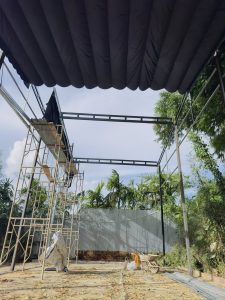 Mái bạt kéo mái xếp di động lượn sóng ở Cần Giờ Mái bạt kéo mái xếp di động lượn sóng ở Cần Giờ