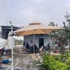 Dù lệch tâm vuông 2m5 xoay 360 độ màu be