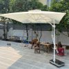 Dù lệch tâm vuông 3m đòn trợ lực màu trắng,