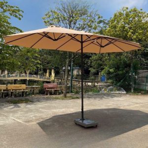 Dù đứng tâm 3 mái (3 đỉnh) màu be