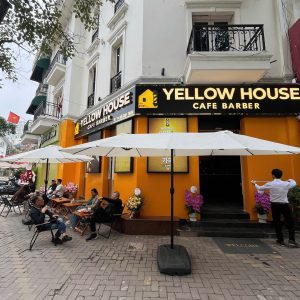 Dù đứng tâm 3 mái (3 đỉnh) che nắng quán cafe