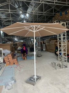 Dù đứng tâm tròn 3m màu be che nắng mưa ngoài trời