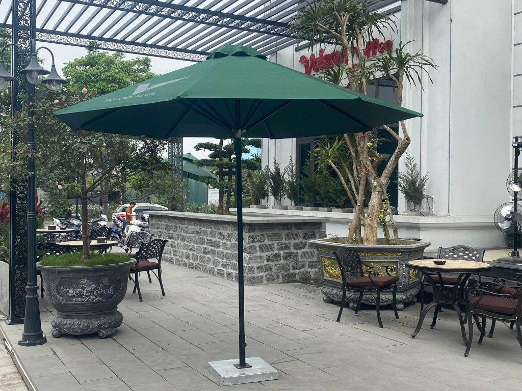 Dù đứng tâm tròn 3m màu xanh che nắng mưa ngoài trời