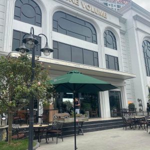 Dù đứng tâm tròn 3m màu xanh che nắng quán cafe