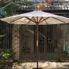 Dù chính tâm tròn 3m thân gỗ che nắng quán cafe
