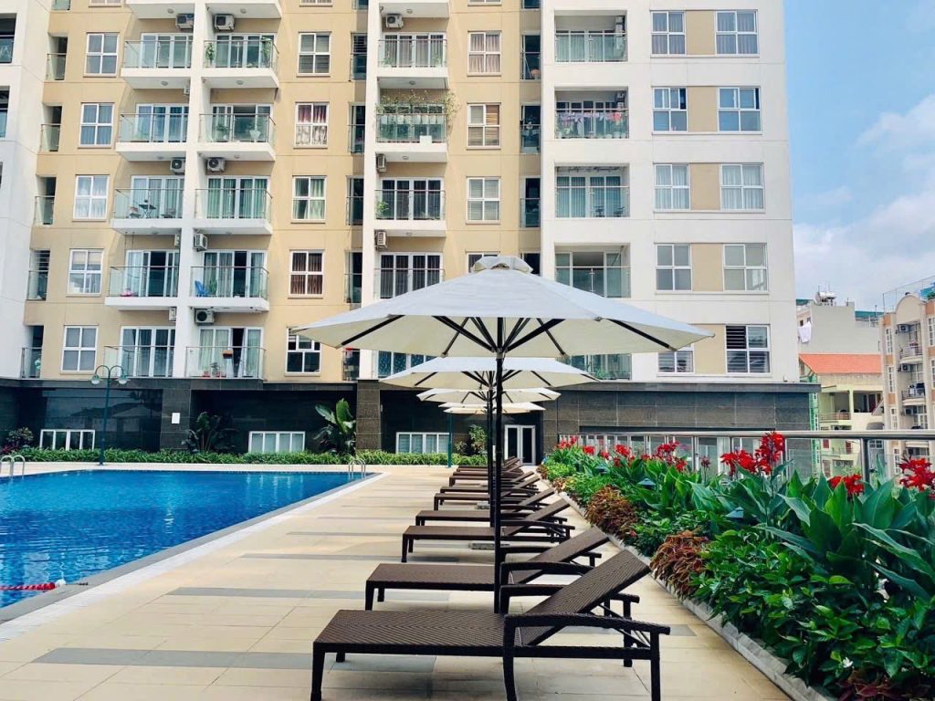 Dù chính tâm tròn 3m thân gỗ che nắng hồ bơi