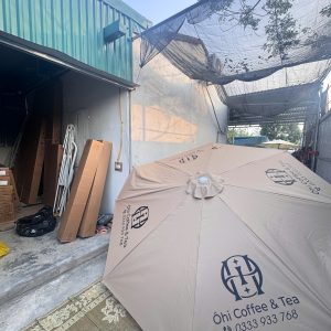 Dù đứng tâm tròn 3m màu be giá xưởng