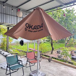 Dù đứng tâm tròn 3m màu be giá xưởng