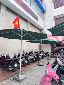 Ô dù che nắng mưa đúng tâm tròn 3m ngoài trời