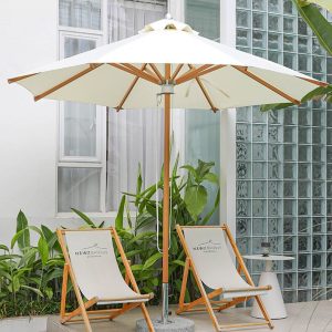 Dù chính tâm tròn 3m thân gỗ che nắng hồ bơi