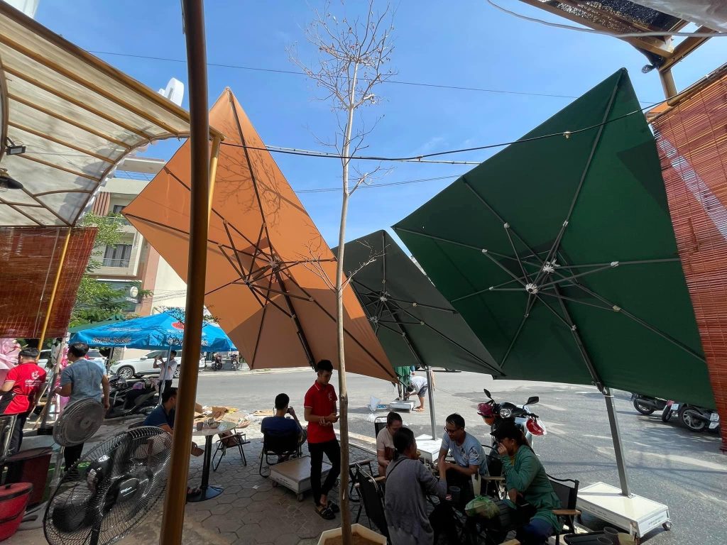 Ô dù lệch tâm vuông 3m che nắng mưa ngoài trời