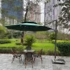 Dù lệch tâm tròn 3m xoay 360 độ màu xanh