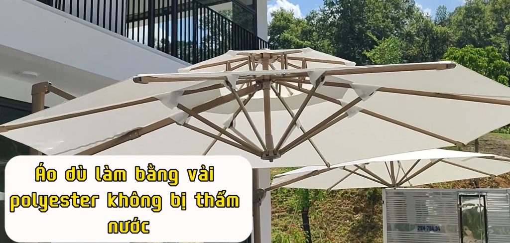 Cấu tạo của dù lệch tâm tròn 3m xoay 360 độ Cấu tạo của dù lệch tâm tròn 3m xoay 360 độ
