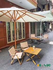 Dù chính tâm tròn 3m thân gỗ