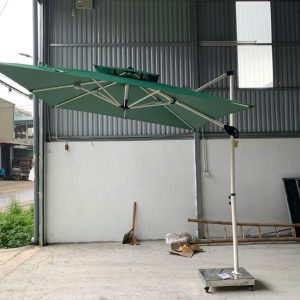 Dù lệch tâm vuông 2m5 xoay 360 độ màu xanh