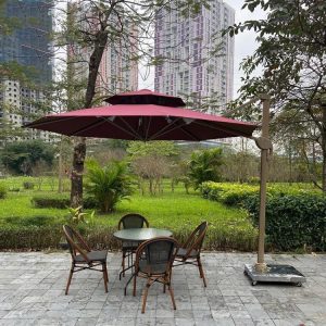 Dù lệch tâm tròn 3m xoay 360 độ màu đỏ